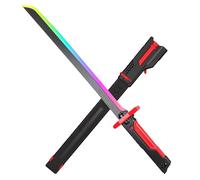 Fyozyon Cyberpunk Neon Lightsaber Sword - 31.4 Inch LED Light Saber with Steam Effect, Motion Activated Sound, 7-Color Changing RGB Blade for Cosplay, Dueling