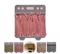 Fyozyon Handmade Oven Skirts, Oven Skirt Curtain Cover, Farmhouse Kitchen Décor, Ribbon Ties, Tabs & Ruffled Trim, Dishwashers Under Kitchen Sinks (Heartland)