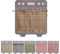 Fyozyon Handmade Oven Skirts, Rustic Oven Door Curtain Decorative Skirt,Cabinet Dish Washer Hidden Curtains, Farmhouse Kitchen Décor,Effortless Install (B)