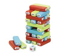 Fyozyon Happy Stackers Game Colorful Tower Stack Game Easy to Play Stacking Toy for Kids and Family Pre-School Daycare Center Toys for Ages 3 and Up, 2-4 Players