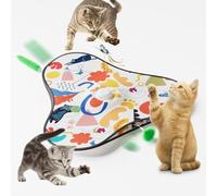 Fyozyon Interactive Cat Toys,Moving Concealed Feathers,Real Mouse Squeaky,Touch Activated Cat Kitten Toy Exercise Toys for Indoor Bored Adult Cats -There are Three Sound modules（White