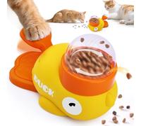 Fyozyon Interactive Cat Treat Dispenser, Slow Feeder Cat Puzzle Toy Duck Shaped Design
