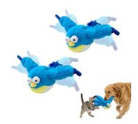 Fyozyon Interactive Chirping Bird Cat Toy,2025 New Flying Bird Cat Toy Flapping Bird Toy,Simulation Chirping Bird Toys Interactive Cat Toys for Bored Indoor Adult Cats (Light Grey/1PCS) (Blue/2PCS)