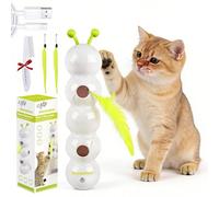 Fyozyon Interactive Whack a Worm Cat Toy, Automatic Fluffy Tail Caterpillar Cat Toy with Motion Sensor, Smart Electric Suction Cup Cat Teaser, USB Rechargeable, for Indoor Cats & Daily Play (1PC)