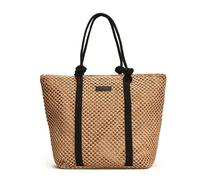 Fyozyon Large Straw Tote Bag For Beach Vacation 2025 Womens Sandproof Shoulder Bag Purse With Leak-Proof Lining Summer Travel (Khaki)