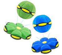 Fyozyon Magic Metaball, Children's Bouncing Ball, Magic Flying Saucer Interactive Pop-Up Transform Toy, Parent-Child Interaction Red Bouncy Ball (Green & Blue)