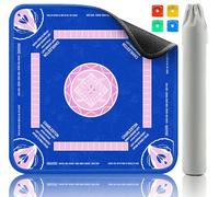 Fyozyon Mahjong Mat, 32.4x32.4 Inch Non-Slip and Noise Reduction Mahjong Mat for Table with Carrying Bag & Dices, Mah Jong Table Mat for Mahjong, Poker, Card, Dominoes, Board Games