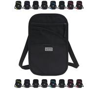 Fyozyon Neck Wallet, RFID Blocking Passport Holder, Easy to Conceal Travel Pouch, Black (One Size,Black)