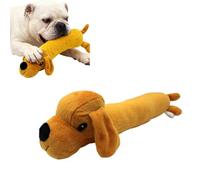 Fyozyon Plush Toys for Dogs, Dog Squeak Toys - Lying Down Puppy, Super Soft Squeaky & Crinkle Interactive Toy for Small, Medium, Large Dogs, Machine Washable (White)