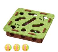 Fyozyon Purrpuzzle - Satisfy Your Cats Wild Instict Restore The Natural Hunting Cycle Interactive Cat Puzzle Toy for Indoor Cats Felt Cat Scratch Puzzle Enrichment Box (Square,Green)