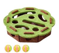 Fyozyon Purrpuzzle - Satisfy Your Cats Wild Instict Restore The Natural Hunting Cycle Interactive Cat Puzzle Toy for Indoor Cats Felt Cat Scratch Puzzle Enrichment Box (Round,Green)
