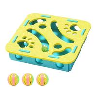 Fyozyon Purrpuzzle - Satisfy Your Cats Wild Instict Restore The Natural Hunting Cycle Interactive Cat Puzzle Toy for Indoor Cats Felt Cat Scratch Puzzle Enrichment Box (Square,Yellow)
