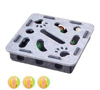 Fyozyon Purrpuzzle - Satisfy Your Cats Wild Instict Restore The Natural Hunting Cycle Interactive Cat Puzzle Toy for Indoor Cats Felt Cat Scratch Puzzle Enrichment Box (Square,Gray)