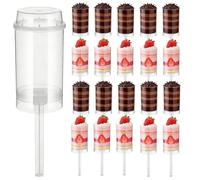 Fyozyon Push Pop Cake Containers, Push Up Cake Pop Containers, Empty Plastic Push pop Tubes Stand Holder, For Party Treats And Birthday Dessert Storage (20 Pcs)