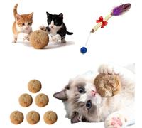 Fyozyon Rabbit Fur Ball Cat Toy, Soft Fluffy Cat Toy Ball, Furry Catnip Toyball for Kitty Pets KittenChase, Washable & Fun to Chase, for Bunny Kicks & Chase Games (Grey,6PCS)