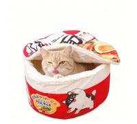 Fyozyon Ramen Noodle Dog & Cat Bed,Keep Warm and Super Soft Creative Pet Nest for Indoor Cats,Removable Washable Cushion for Small Medium Large Dogs and Cats (Medium)