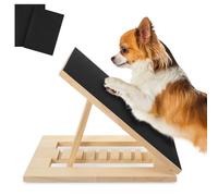 Fyozyon Scratch Board for Dogs, Dog Scratch Pad Bamboo Dog Nail File Board Multi-Angle Adjustable Include 2 Replacement Sandpapers for All Kinds of Dogs Sandpaper Polishing Instead of Nail Trimmer