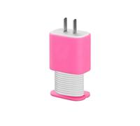 Fyozyon Silicone Charger Protector (A Pink Silicone Protector) Compatible with 18W and 20W Adapter, Power Adapter Case-1.66 x 1.12 inches, Cord Wrap Snapback Winder