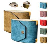 Fyozyon The Genuine Leather Cash Wrap Wallet, Fast Cash Access Money Handy Holder for Leather(Blue+Gold) (Blue+Gold)