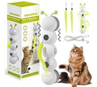 Fyozyon Whack a Worm Cat Toy, 2026 Upgraded USB Rechargeable Interactive cat Toys with Motion Sensor, Cat Feather Toy for Hunting, Jumping, Perfect for Indoor Cats (1PC)