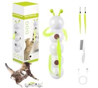 Fyozyon Whack a Worm Cat Toy, Whack a Mole Cat Toy, Smart Motion Caterpillar Cat Toys Interactive, Rechargeable Worm with Suction Cup Replaceable Tail Motorized Moving Wall Toys for Indoor (1Set)