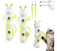 Fyozyon Whack a Worm Post Cat Toy, Automatic Smart Caterpillar Interactive Wack a Worm Moving Caterpillar Cat Toy, Electric Dancing Purr Whirl Sensor Pet Toys for Indoor Cats(1pc) (2pcs)