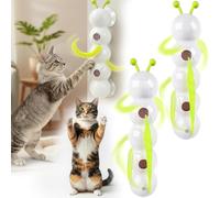Fyozyon Whack A Worm Post Cat Toy - Whack A Mole Cat Toy,Interactive Caterpillar Cats Toys,Suction Cup Motorized Moving Wall Toys for Indoor (1PCS) (2PCS)