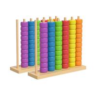 Fyozyon Wooden Color Matching Stacking Puzzle, Fast Pattern Challenge Ring Stack for Adults,Cognitive Coordination Strategy Game Competitive Tabletop Brain Teaser (2 Pack)