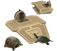 fypuda Turtle Resting Basking Platform, Turtle Climbing Ramp, Tortoise Removable Climbing Ladder Resting Terrace for Frog Terrapin Reptile Amphibian Habitat Hideouts Tank Décor (Brown, Small)