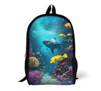 FYQTCIAN Ocean Animal Backpack for Boys,Children Shark School Bag,Causal Travel School Bags for Girls Boys Teenagers Adults, Kids Rucksack,Sports & Outdoor Gifts for Men And Wome 17inch