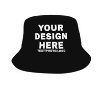 Fyralune Custom Bucket Hat Personalised Cap Design Your Own Fishing Hat Add Logo or Text Great Gift for Men and Women Travel Black