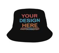 Fyralune Custom Bucket Hat Personalised Cap Design Your Own Sun Hat Add Logo Text Gift Idea for Men and Women Outdoor Fun Black