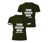 Fyralune Personalised T-Shirt for Men & Custom T Shirts Women,Design Your Own Customisable Shirt, Customisable T-Shirts Add Photos/Text, for Couples Printing Birthdays customised Gifts Army Green