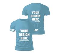 Fyralune Personalised T-Shirt for Men & Custom T Shirts Women,Design Your Own Customisable Shirt, Customisable T-Shirts Add Photos/Text, for Couples Printing Birthdays customised Gifts Sky Blue