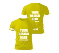 Fyralune Personalised T-Shirt for Men & Custom T Shirts Women,Design Your Own Customisable Shirt, Customisable T-Shirts Add Photos/Text, for Couples Printing Birthdays customised Gifts Yellow