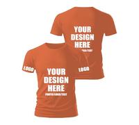 Fyralune Personalised T-Shirt for Men & Custom T Shirts Women,Design Your Own Customisable Shirt, Customisable T-Shirts Add Photos/Text, for Couples Printing Birthdays customised Gifts Coral