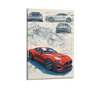 FYRCO American Muscle Cars Artwork Poster Mustang 5.0 Sports Car Artwork Decorative Painting Canvas Poster 12x18inch(30x45cm)