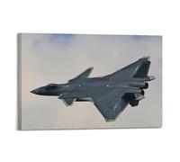 FYRCO Military Fighter Aircraft Poster J-20 Mighty Dragon Fighter Jet Decorative Painting Canvas Poster 16x24inch(40x60cm)