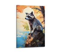 FYRCO Raccoon Thinking About Life Animal Art Poster Decorative Painting Canvas Poster 12x18inch(30x45cm)