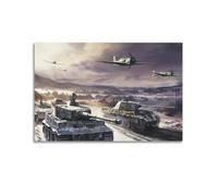 FYRCO Vintage WW2 Tank Poster Tiger Main Battle Tank Decorative Painting Canvas Poster 16x24inch(40x60cm)
