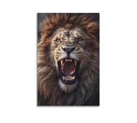 FYRCO Wildlife Artwork Poster The Roaring North African Lion Decorative Painting Canvas Poster 12x18inch(30x45cm)