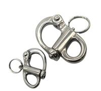 Fyrcomft Fixed Snap Shackle, 2 Pack 1-3/8"(35mm) Stainless Steel Quick Release Marine Sailboat Eye Snap Hook Shackles for Sailboat Spinnaker Halyard, Boat/Yacht Series, Boat, Yacht Spare Parts