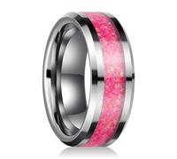 Fyrddyn Men's 6MM 8MM Fire Opal Inlaid Wedding Band Suitable For Men And Women Match Daily Outfits Party Accessory Anniversary Promise Rings 5-14.5, 9 UK, Metal, No Gemstone