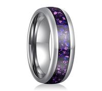 Fyrddyn Men's 6MM 8MM Fire Opal Inlaid Wedding Band Suitable For Men And Women Match Daily Outfits Party Accessory Anniversary Promise Rings 5-14.5, 11.5, Metal, No Gemstone