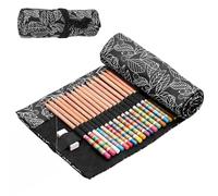 Fyrdm Canvas Roll Up Pencil Case, 72 Holes Canvas Pencil Wrap Case for Sketching, Drawing, Writing, Students, Brush, Painting, Artist