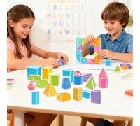 Fyrdyn 3D Shapes for Teaching,20-Piece Perspective Learning,School Geometric Math Shapes - for Homeschool Kindergarten Education Kids Teacher Students Parents