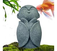 Fyrdyn Buddha Statue Outdoor | Garden Stone Monk Buddha Statue | Zen Sculpture Spiritual Buddhist Ornament for Home Meditation Yoga Room Bedroom Bathroom Studio Patio Aquarium