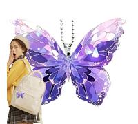 Fyrdyn Butterfly Ornaments | Butterfly Ornaments for Christmas Tree - 2D Glitter Flying Animal Decoration for Backpack Rearview Mirror Women