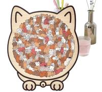 Fyrdyn Cat Puzzle - 135piece Toy Maze Board Games | Educational Wooden Jigsaw Puzzle Decoration | for Boys Girls Preschool Toddler Kids