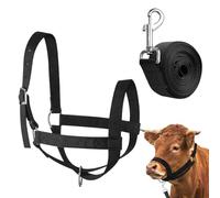 Fyrdyn Cattle Halter | Foal Halter with Leading Rope | Adjustable Heavy-Duty Nylon Equipment for Ranch Yard Lawn Grassland Livestock Handling Training